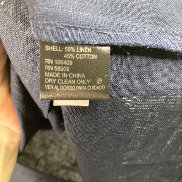 Womens Preston & York Linen Cotton Open Cardigan Jacket Navy 12 - Picture 6 of 7